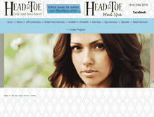 Tablet Screenshot of headtotoedayspa.com